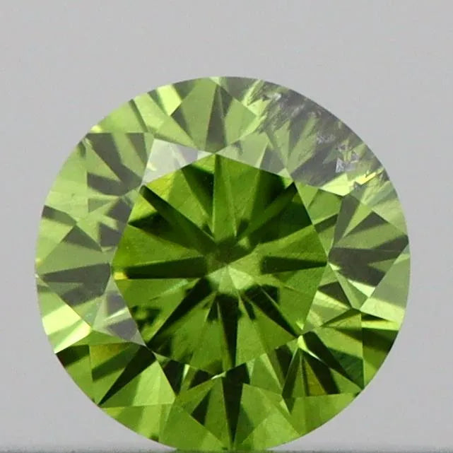 0.19ct Round Lab Grown Diamond (Colour Fancy Vivid Green, Clarity SI2, Cut VG, IGI Certified)