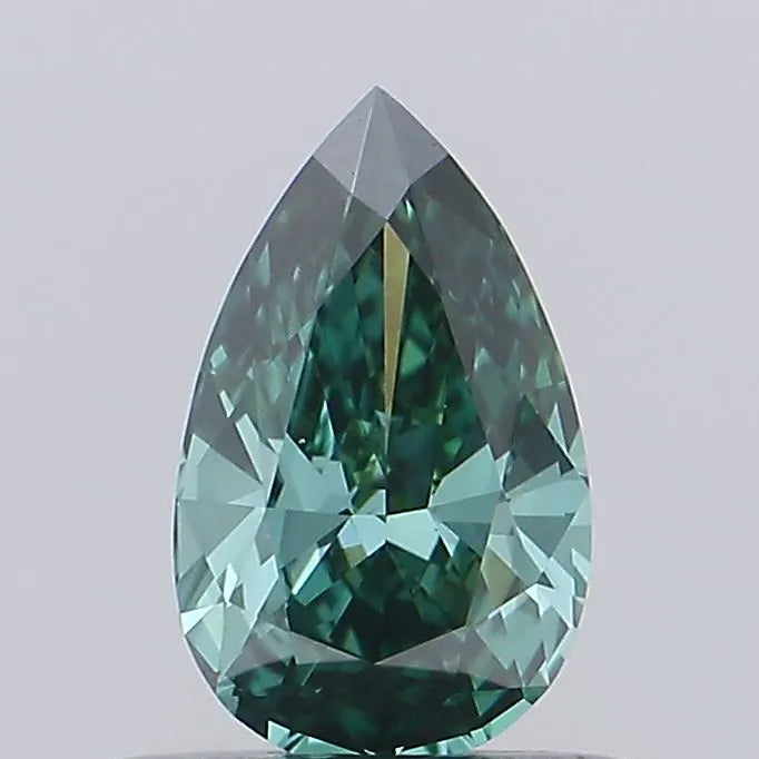 0.52ct Pear Lab Grown Diamond (Colour Fancy Vivid Green, Clarity VVS2, IGI Certified)