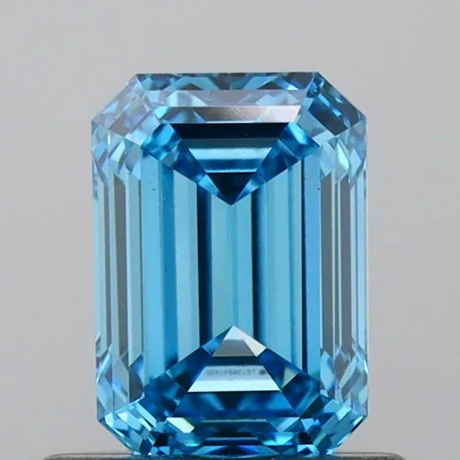 0.80ct Emerald Lab Grown Diamond (Colour Fancy Vivid Blue, Clarity VVS2, IGI Certified)