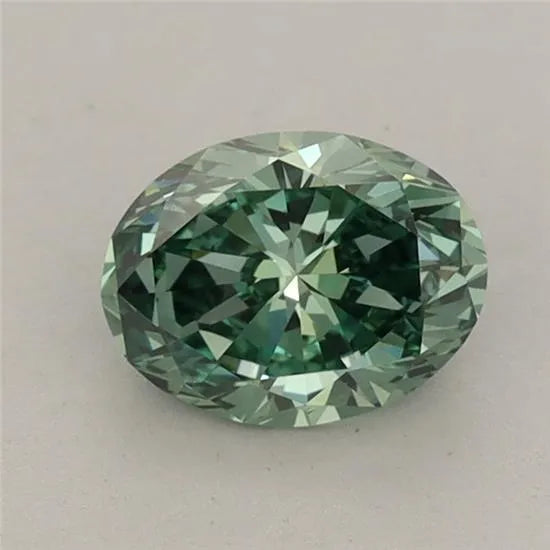 0.80ct Oval Lab Grown Diamond (Colour Fancy Vivid Green, Clarity VVS2, IGI Certified)