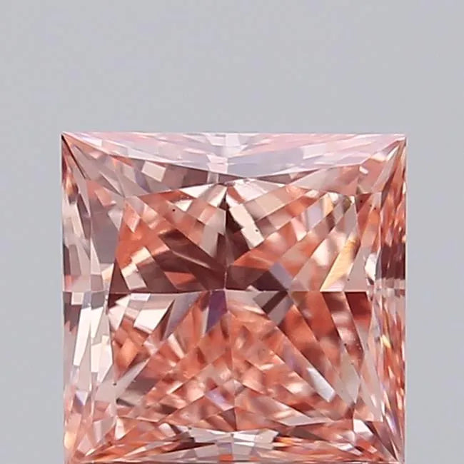 0.85ct Princess Lab Grown Diamond (Colour Fancy Vivid Pink, Clarity VS2, IGI Certified)
