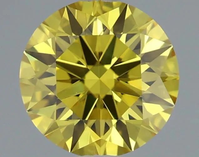 0.51ct Round Lab Grown Diamond (Colour Fancy Vivid Yellow, Clarity VS1, Cut ID, IGI Certified) - Jewelry by Cleo