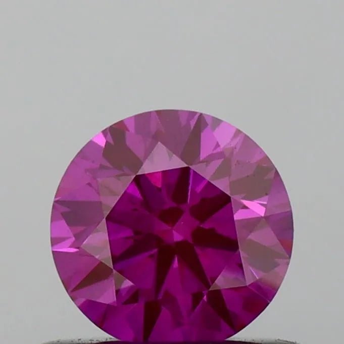 0.54ct Round Lab Grown Diamond (Colour Fancy Deep Pink, Clarity VS2, Cut ID, IGI Certified) - Jewelry by Cleo