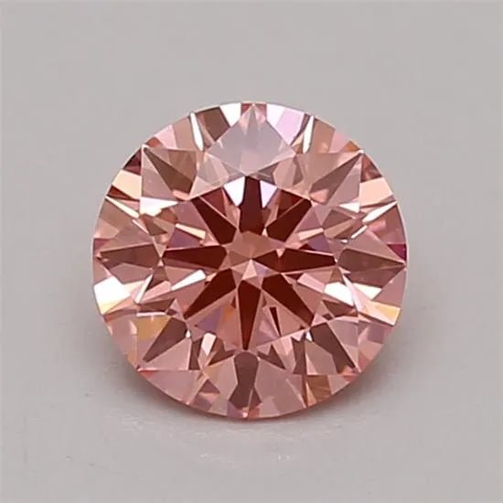 0.63ct Round Lab Grown Diamond (Colour Fancy Vivid Pink, Clarity VS1, Cut ID, IGI Certified) - Jewelry by Cleo