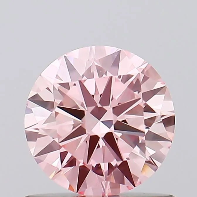 0.68ct Round Lab Grown Diamond (Colour Fancy Intense Pink, Clarity VS1, Cut EX, IGI Certified) - Jewelry by Cleo