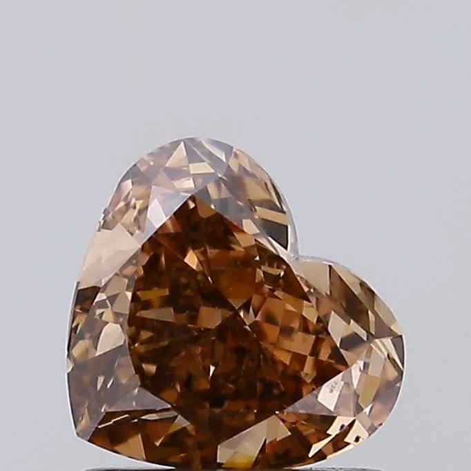 0.95ct Heart Lab Grown Diamond (Colour Fancy Brown, Clarity VVS2, IGI Certified) - Jewelry by Cleo