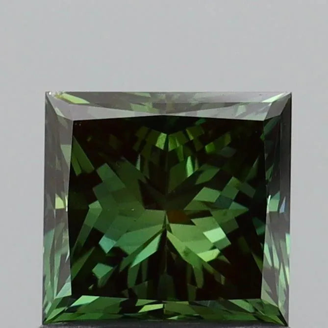 1.00ct Princess Lab Grown Diamond (Colour Fancy Vivid Green, Clarity VS2, IGI Certified)
