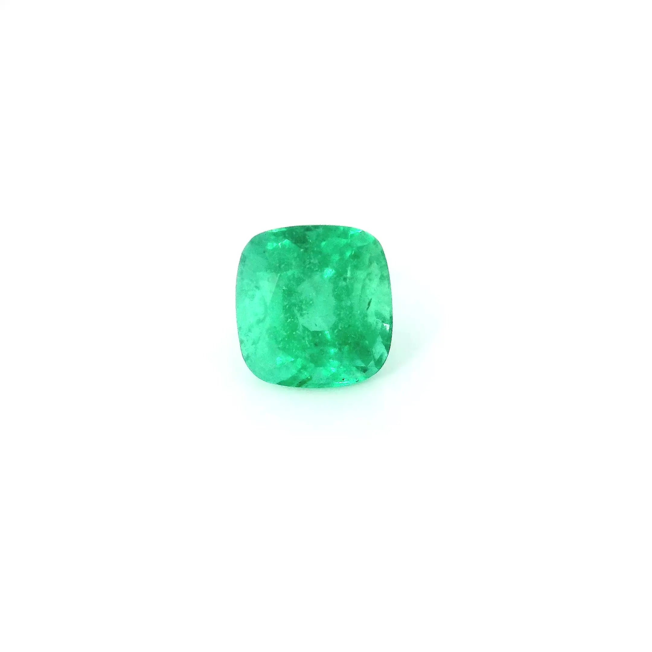 1.24ct Cushion Natural Emerald (Colour Green, Clarity Slightly Included, Cut Faceted)