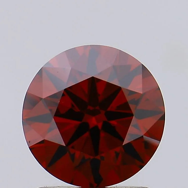 1.24ct Round Lab Grown Diamond (Colour Fancy Deep Orange, Clarity VVS2, Cut ID, IGI Certified)