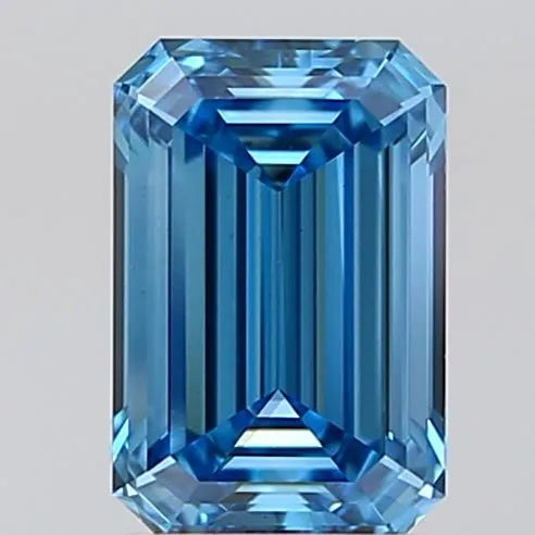 1.53ct Emerald Lab Grown Diamond (Colour Fancy Vivid Blue, Clarity VS1, IGI Certified)