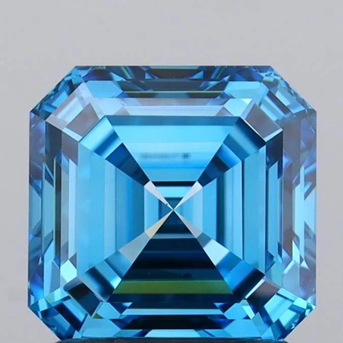 1.55ct Asscher Lab Grown Diamond (Colour Fancy Vivid Blue, Clarity VVS2, IGI Certified)