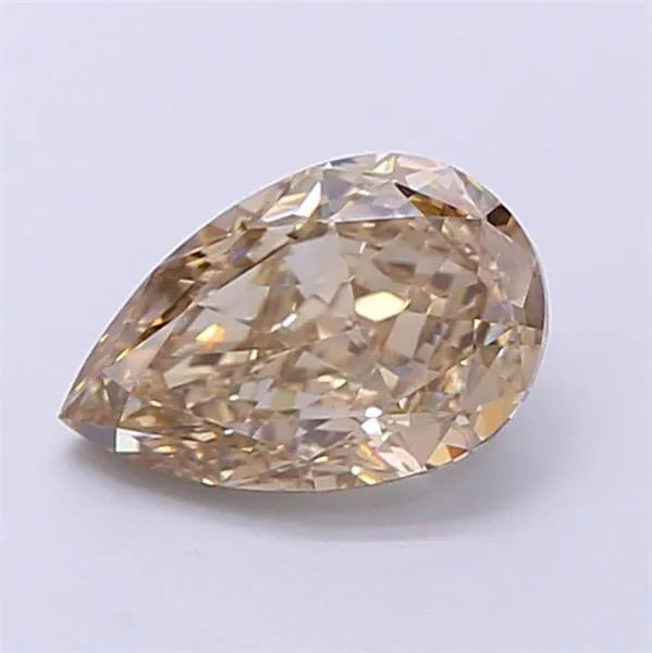1.62ct Pear Lab Grown Diamond (Colour Fancy Light Brown, Clarity VVS2, IGI Certified)