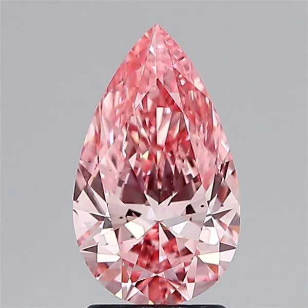 1.81ct Pear Lab Grown Diamond (Colour Fancy Vivid Pink, Clarity VS2, IGI Certified)