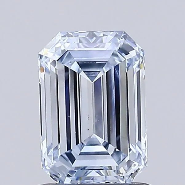 1.00ct Emerald Lab Grown Diamond (Colour Fancy Blue, Clarity VS1, IGI Certified) - Jewelry by Cleo