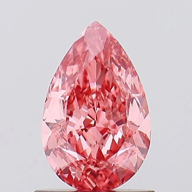 1.01ct Pear Lab Grown Diamond (Colour Fancy Vivid Pink, Clarity VS2, IGI Certified) - Jewelry by Cleo