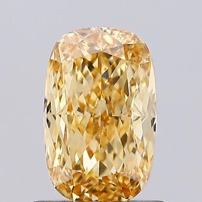 1.02ct Cushion modified Lab Grown Diamond (Colour Fancy Intense Yellow, Clarity VS1, IGI Certified) - Jewelry by Cleo