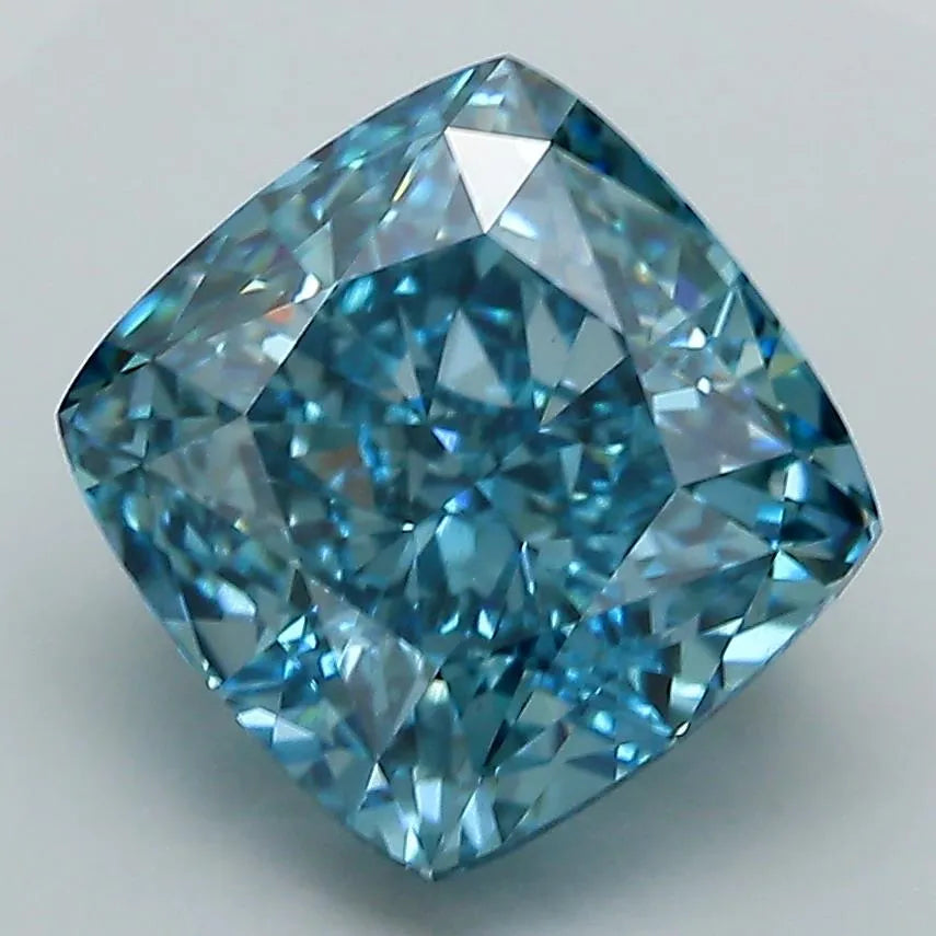 4.23ct Cushion modified Lab Grown Diamond (Colour Fancy Vivid Blue, Clarity VS1, IGI Certified)