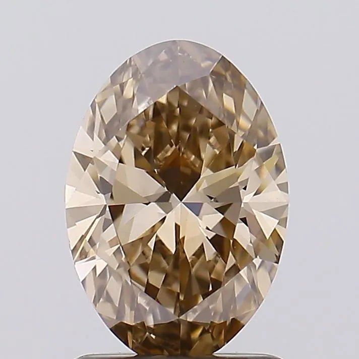 1.09ct Oval Lab Grown Diamond (Colour Fancy Brown, Clarity VVS2, IGI Certified) - Jewelry by Cleo