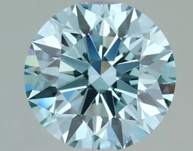 1.13ct Round Lab Grown Diamond (Colour Fancy Intense Greenish Blue, Clarity VS1, Cut GD, IGI Certified) - Jewelry by Cleo