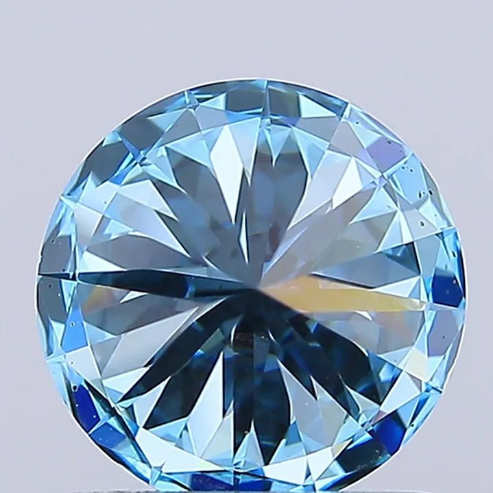 1.14ct Round Lab Grown Diamond (Colour Fancy Vivid Blue, Clarity VS1, Cut ID, IGI Certified) - Jewelry by Cleo