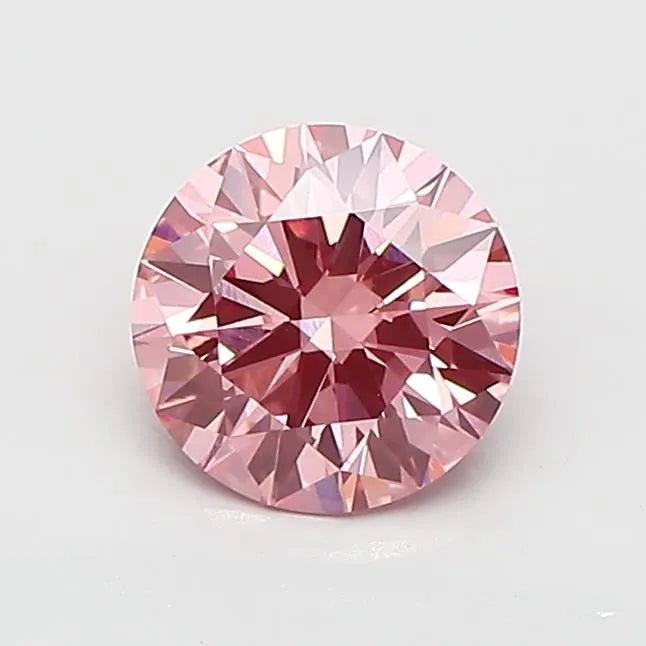 1.15ct Round Lab Grown Diamond (Colour Fancy Vivid Pink, Clarity VVS2, Cut ID, IGI Certified) - Jewelry by Cleo