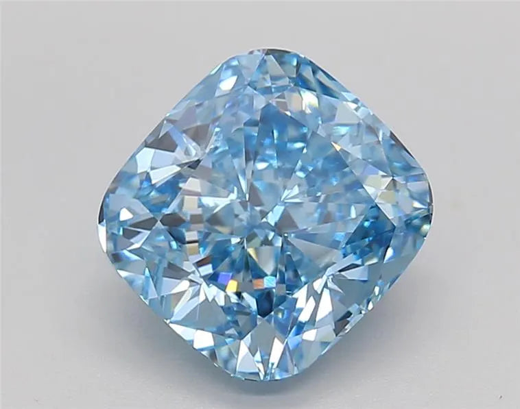 2.68ct Cushion brilliant Lab Grown Diamond (Colour Fancy Blue, Clarity VS1, Cut GD, IGI Certified)