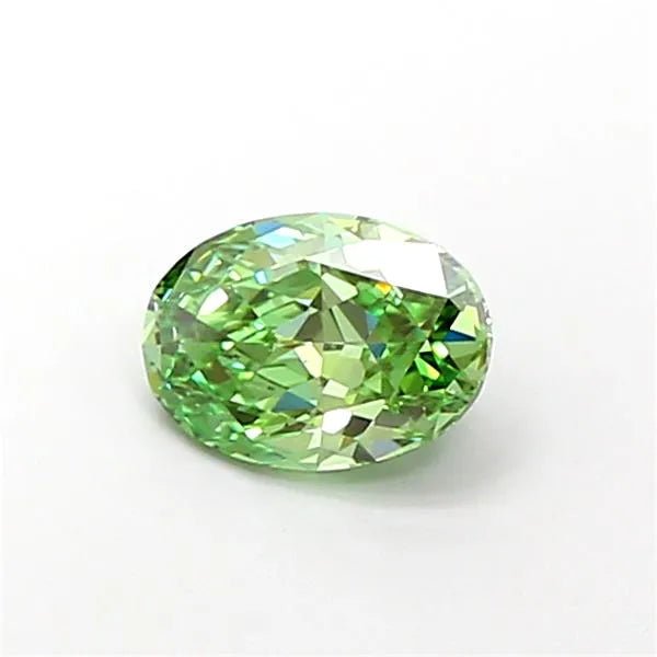1.23ct Oval Lab Grown Diamond (Colour Fancy Vivid Green, Clarity VS1, IGI Certified) - Jewelry by Cleo