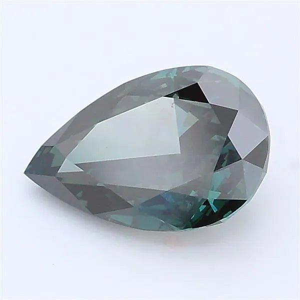 1.35ct Pear Lab Grown Diamond (Colour Fancy Deep Green, Clarity VS2, IGI Certified) - Jewelry by Cleo
