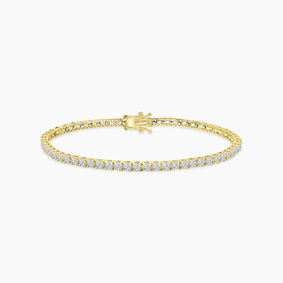 14K Classic Standard 4 Prong 5.00 TCW Diamond Tennis Bracelet, 7" - Jewelry by Cleo