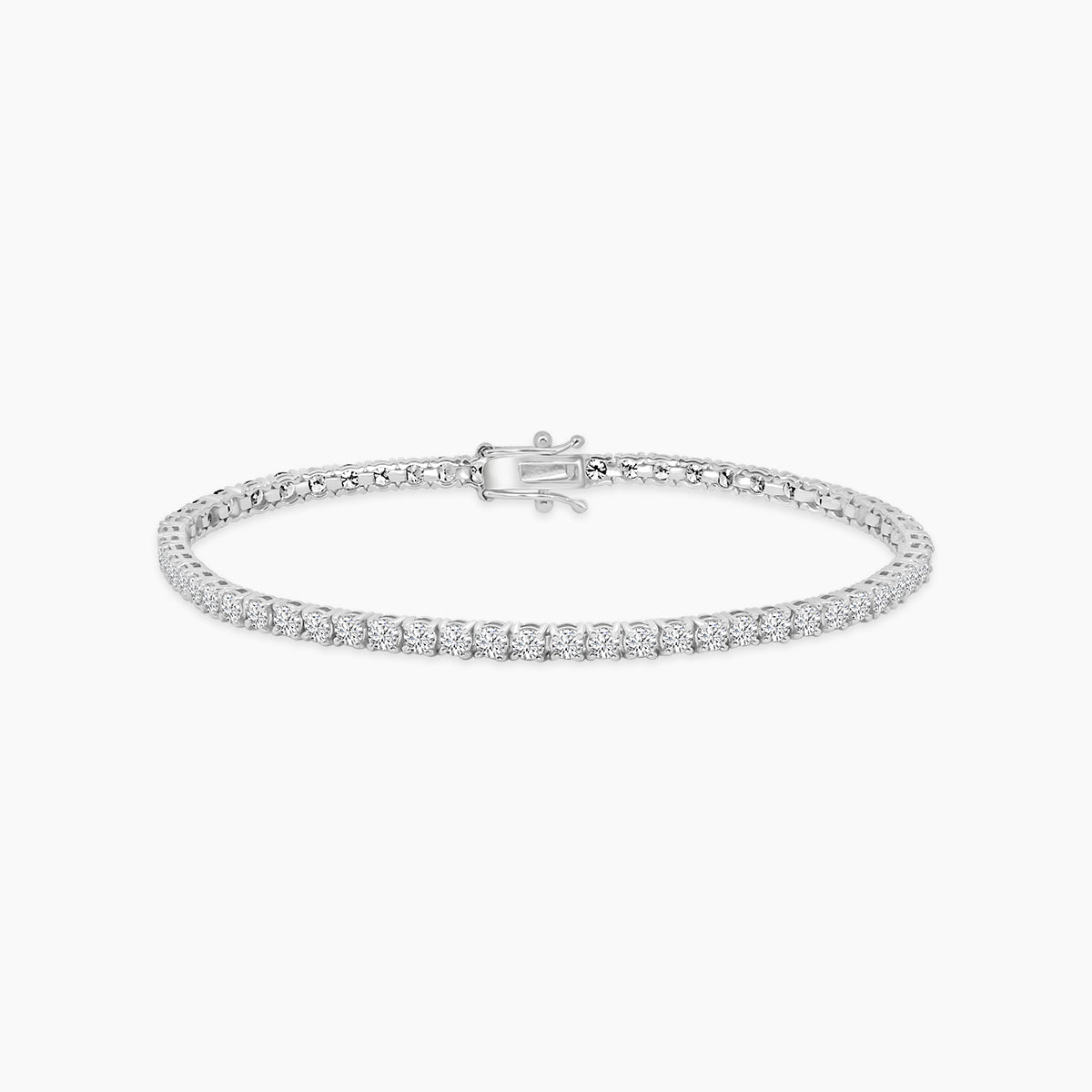 14K Classic Standard 4 Prong 5.00 TCW Diamond Tennis Bracelet, 7" - Jewelry by Cleo