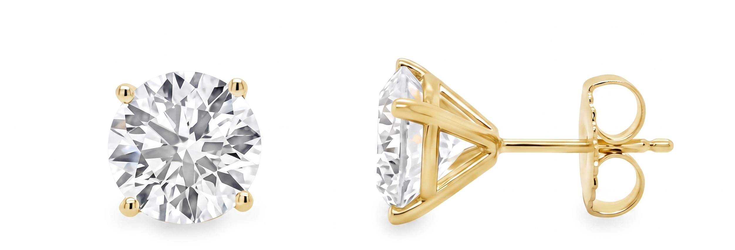 14k yellow gold martini diamond earrings