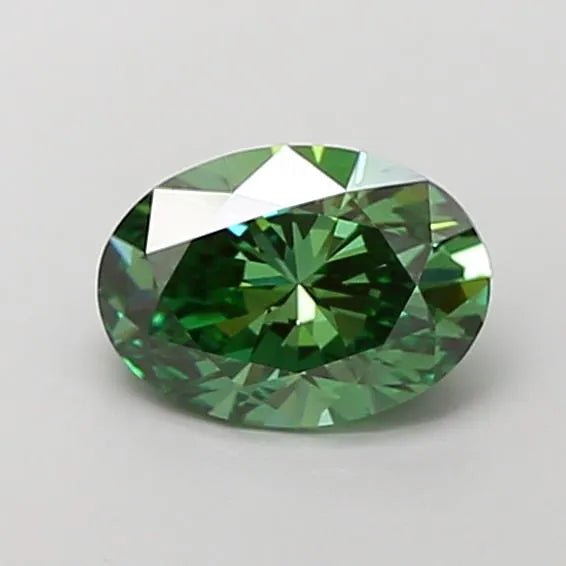 1.51ct Oval Lab Grown Diamond (Colour Fancy Vivid Green, Clarity VS1, IGI Certified) - Jewelry by Cleo