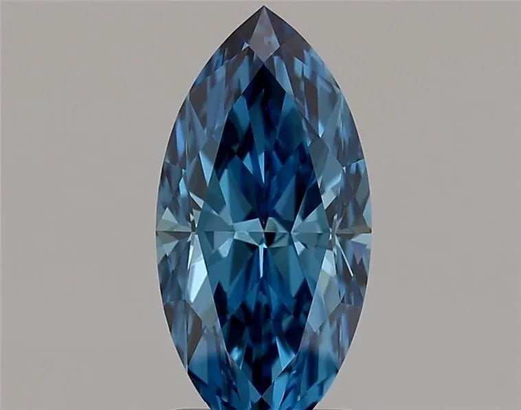 1.52ct Marquise Lab Grown Diamond (Colour Fancy Vivid Blue, Clarity VVS2, IGI Certified) - Jewelry by Cleo