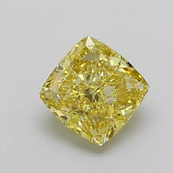 1.56ct Cushion modified Lab Grown Diamond (Colour Fancy Intense Yellow, Clarity VS2, IGI Certified) - Jewelry by Cleo