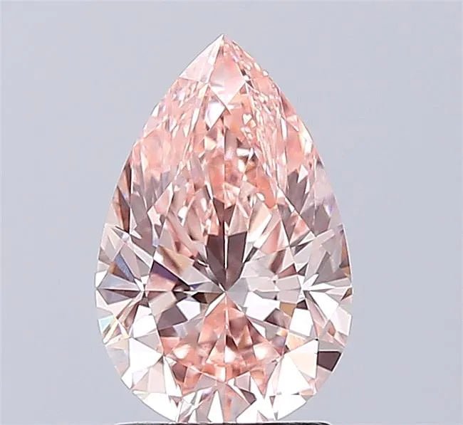 1.56ct Pear Lab Grown Diamond (Colour Fancy Intense Pink, Clarity VVS2, IGI Certified) - Jewelry by Cleo