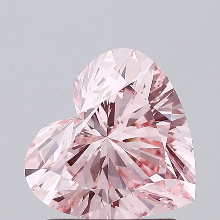 1.58ct Heart Lab Grown Diamond (Colour Fancy Intense Pink, Clarity VS1, IGI Certified) - Jewelry by Cleo