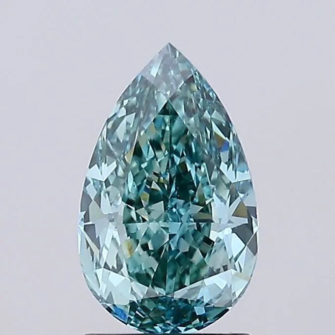 1.58ct Pear Lab Grown Diamond (Colour Fancy Vivid Green, Clarity VS1, IGI Certified) - Jewelry by Cleo