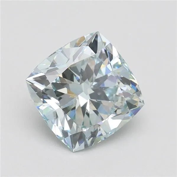 1.72ct Cushion brilliant Lab Grown Diamond (Colour Fancy Intense Blueish Green, Clarity VS1, IGI Certified) - Jewelry by Cleo