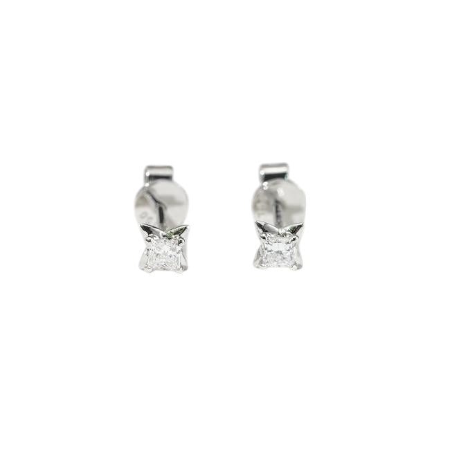 18K gold square lab diamond stud 0.19 TCW - Jewelry by Cleo
