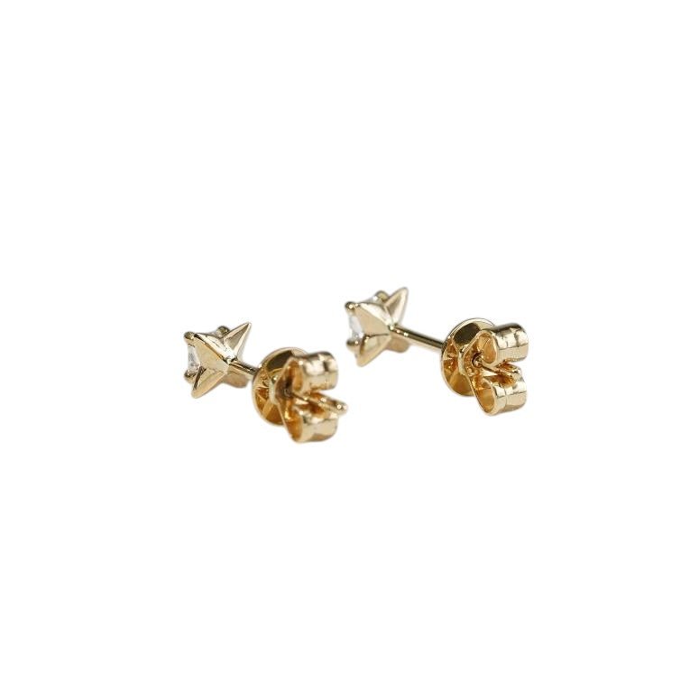 18K gold square lab diamond stud 0.19 TCW - Jewelry by Cleo