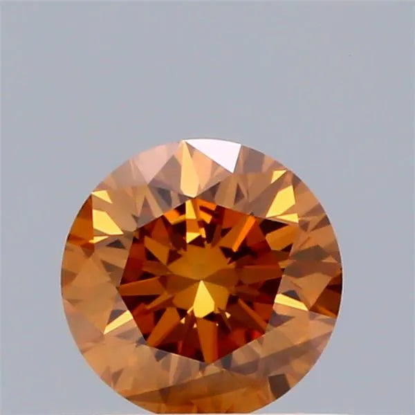 0.52ct Round Lab Grown Diamond (Colour Fancy Vivid Orange, Clarity SI1, Cut EX, IGI Certified)