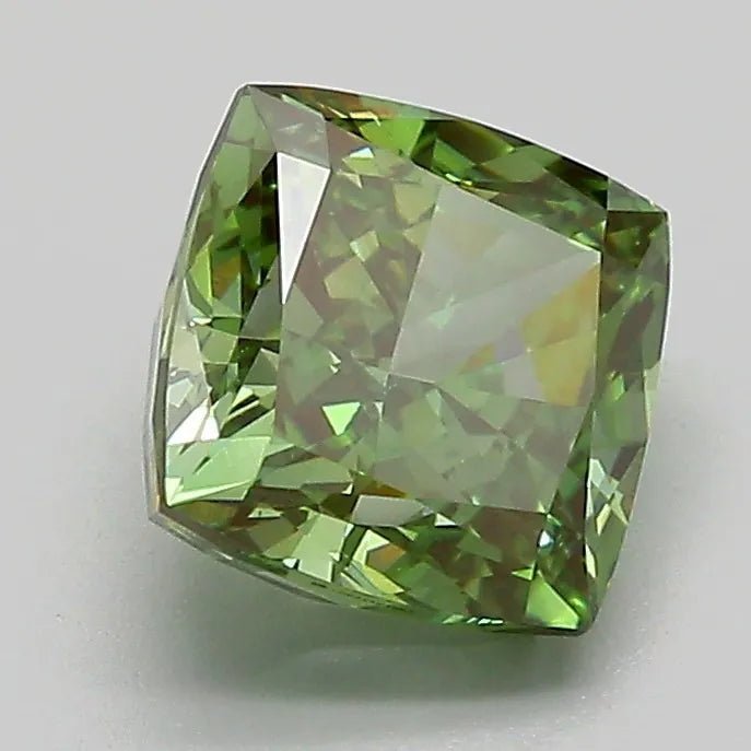 1.98ct Cushion modified Lab Grown Diamond (Colour Fancy Vivid Green, Clarity VVS2, IGI Certified) - Jewelry by Cleo