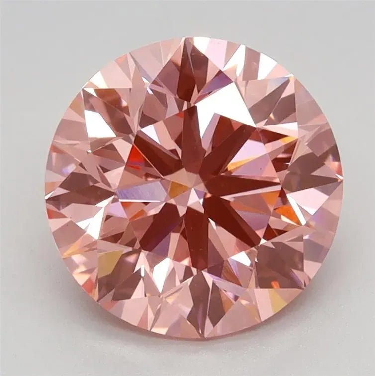 1.98ct Round Lab Grown Diamond (Colour Fancy Intense Pink, Clarity VS1, Cut EX, IGI Certified) - Jewelry by Cleo