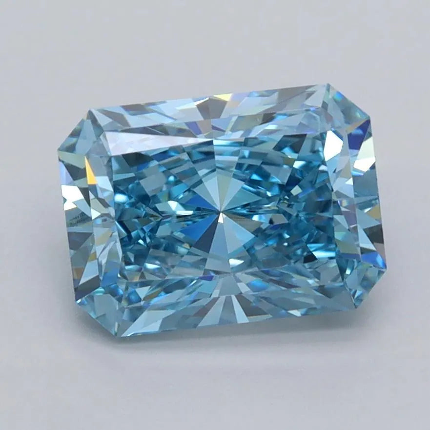 2.02ct Radiant Lab Grown Diamond (Colour Fancy Vivid Blue, Clarity VVS2, IGI Certified)
