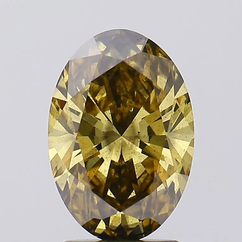 2.03ct Oval Lab Grown Diamond (Colour Fancy Intense Brownish Yellow, Clarity SI2, IGI Certified)