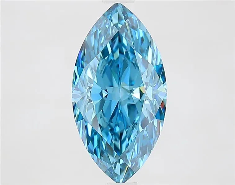 2.08ct Marquise Lab Grown Diamond (Colour Fancy Vivid Blue, Clarity VVS2, IGI Certified)