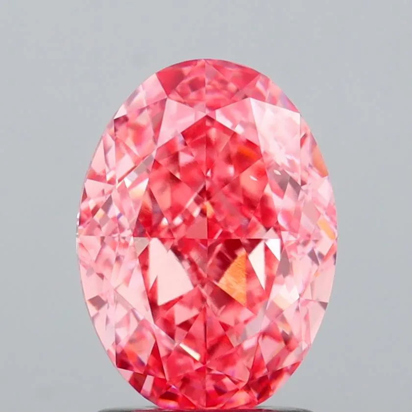 2.08ct Oval Lab Grown Diamond (Colour Fancy Vivid Pink, Clarity VS1, IGI Certified)