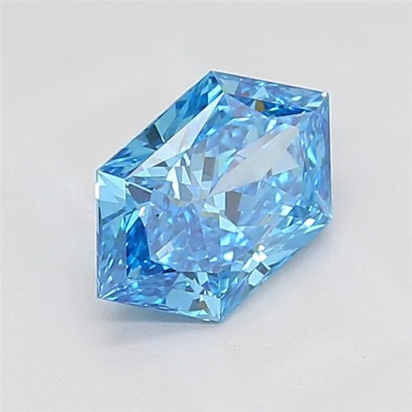 2.10ct Hexagonal Lab Grown Diamond (Colour Fancy Vivid Blue, Clarity VS1, IGI Certified)