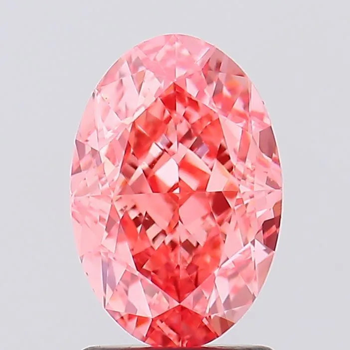 2.14ct Oval Lab Grown Diamond (Colour Fancy Vivid Pink, Clarity VVS2, IGI Certified)