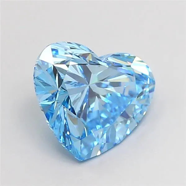 2.20ct Heart Lab Grown Diamond (Colour Fancy Vivid Blue, Clarity VS1, IGI Certified)